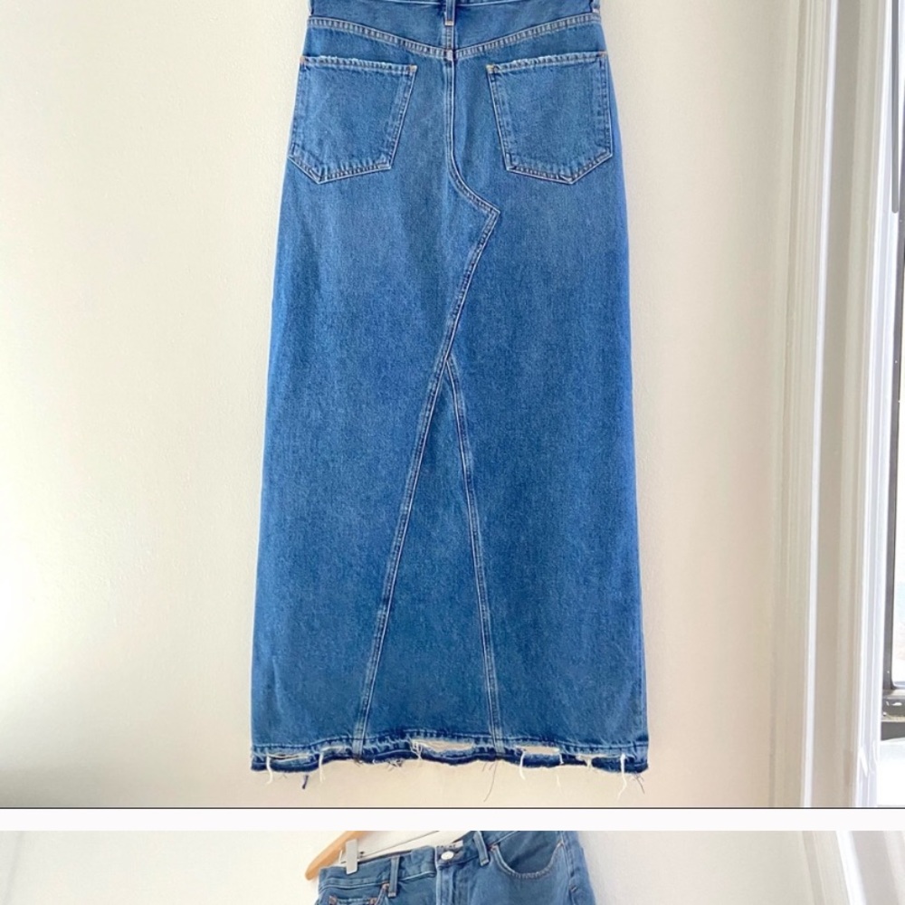 $255 AGOLDE Piper 90s Grunge Ripped Maxi Skirt - Picture 4 of 4